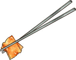 South Korea Detailed Realistic Korean Food for Special Occasions Kimchi in Chopsticks