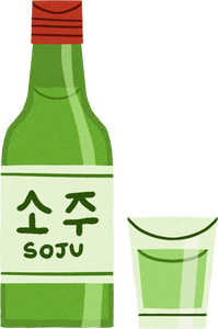 Playful Perspective Soju Bottle and Glass